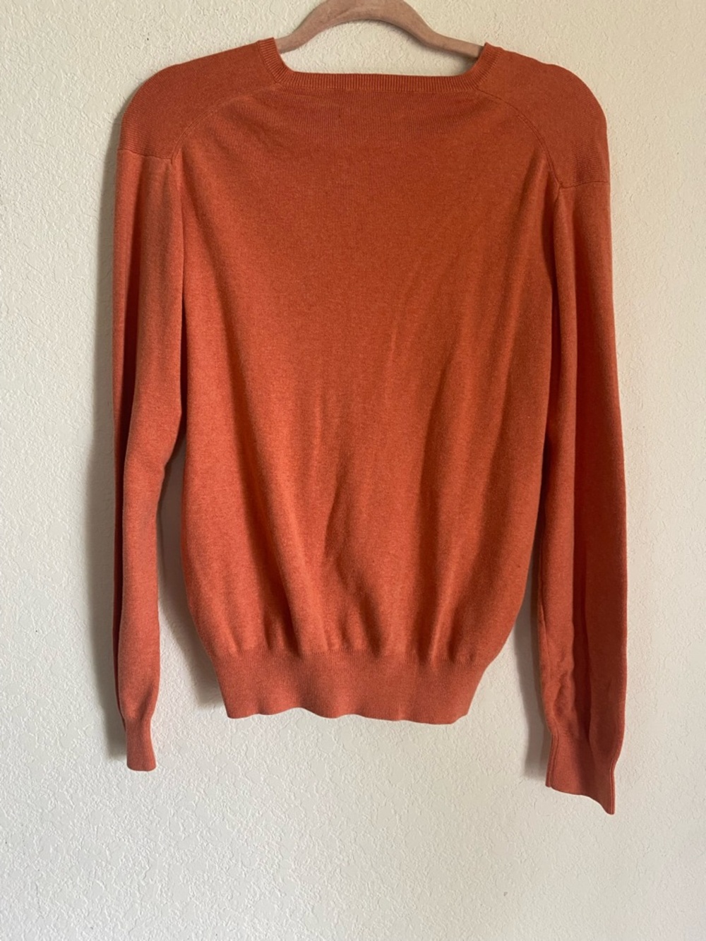 Polo Ralph Lauren Burnt Orange V-neck Sweater Size S Old Money Chic Classic - Picture 5 of 6